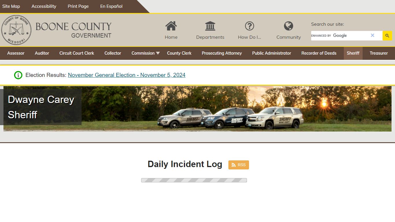 Daily Incident Log - Boone County, Missouri