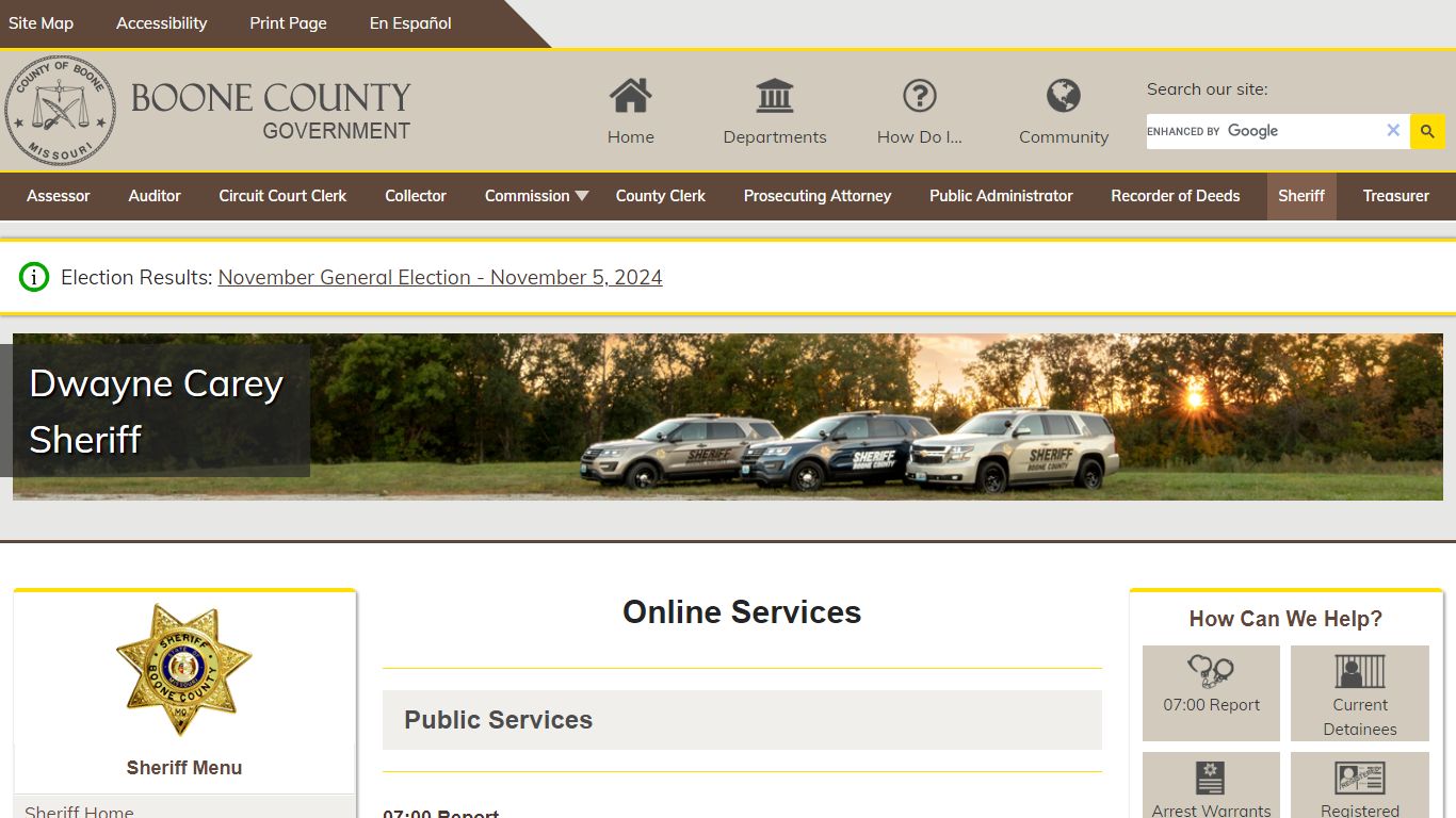 Online Services - Boone County Sheriff's Office